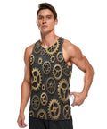 Killer Quick Dry Breathable Mesh Muscle Tank For Men Premium Athletic Workout Gear With Ultra Fast Sweat Wicking And Dope Comfort Fit Design For Serious Gym Hustle featuring gears design, size S-XXL, perfect for workouts.