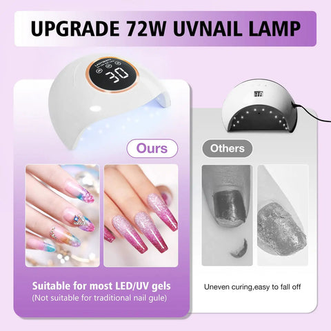 Straight Up Top Tier 72W UV Led Nail Lamp With Smart Sensor And Three Timer Settings for efficient gel nail curing.