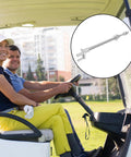 Heavy Duty Golf Cart Tie Rod Replacement, Silver Iron Driver Rod, Quick Install, shown with golf cart steering view