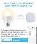 Zigbee Smart Light Bulbs 8 Pack With Hub Required For Your Smart Home Works With SmartThings page showing bulb and hub setup