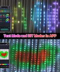 Programmable Colorful Smart LED Window Curtain Lights With APP Control IP65 Waterproof 400 RGB LEDs DIY Text And Pattern