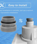 Hose Conversion Adapters Kit For Intex Coleman 4560 40mm To One And A Half Inch shown with installation illustration