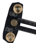 Straight Up Precision Thin Rip Jig Fabricated From Solid Aluminum Alloy For Table Saw Band Saw And Router Workflows With Standard Miter Slot Compatibility And Kickass Safety Design - close-up of measurement dials and grooves.