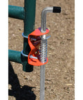 18 Inch Solid Steel Anchor Cane Bolt Gate Drop Rod For Round Tube Gates Built Tough As Nails To Resist Hard Winters With A Breeze Pre Install Setup on a gate.