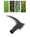 Pro Grade Heavy Duty Double Scythe Garden Tool With Hardened Blade for grass cutting and vine trimming, handheld view