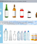 Smooth Operator Semi Automatic Round Bottle Labeler image showing suitable and unsuitable bottle shapes for labeling.