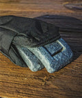 Secure Weight Pockets For Backplate Wing Gear, Medium Size 2x10lbs 2x4kg with YKK Zipper showing weights partially exposed.