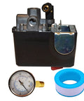 Badass Zero Drag Replacement Pressure Switch For Craftsman Air Compressor Heavy Duty 034-0228 with 200 Psi gauge and fittings.