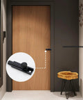 Top Tier Solid Brass Heavy Duty Surface Bolt Two Inch Matte Black Barrel Lock For Screen Doors Cabinet Window Dead Set Secure Spring Loaded Slide Hardware That Hits Different on wooden door with modern decor.