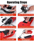 Portable Electric Pipe Threader Kit With 2300W Pure Copper Motor operating steps for threading metal pipes easily.