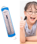 10N Spring Dynamometer Force Gauge Pull Test Meter shown with girl giving thumbs up, ideal for Physics Lab Experiments.