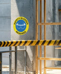 Installed Five Pack Safety Glasses Required Signs 17 by 17 Inches Self Adhesive Vinyl Waterproof Eye Protection Caution Warning Signage