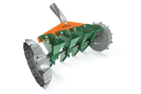 Metal Precision Manual Seeder For Vegetables And Greens Four Row Planting Tool For Onions Radishes Beets And More
