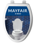 Slow Close Toilet Seat With Durable Plastic, Extra Stability Bumpers, Secure Hinges, Elongated White, Made In USA, Quiet Soft Close, No Wiggle