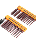 Awesome 23 Pc Screwdriver Bit Set With Hex S2 Steel Hardened Bits Perfect For Electric Drill Or Manual Jobs Plus 2 Headgears For Any Tough Hardware Repair Around The House, 60mm bits on holder