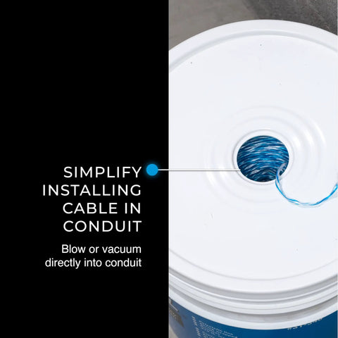 Heavy Duty Wire And Cable Pull Line A Real Workhorse Six Thousand Five Hundred Feet Long With 210 Pound Tensile Strength White With Blue Tracer spool