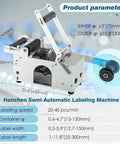 Plug And Play Semi Automatic Round Bottle Labeler With Tight Grip Adjustment Handles 15 To 150Mm Bottles Cranks Out 20 To 40 Labels Daily Zero Fuss commercial machine with adjustable width for labeling.