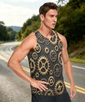 Killer Quick Dry Breathable Mesh Muscle Tank For Men Premium Athletic Workout Gear With Ultra Fast Sweat Wicking And Dope Comfort Fit Design For Serious Gym Hustle, shown in outdoor setting.