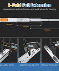 Pro Grade 16 Inch Soft Close Drawer Slides 5 Pair Full Extension showing measurements and features of heavy-duty steel rails.