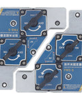 Heavy Duty Welding Magnets Grab Metal Like Crazy, These 28K Pull Power Dual Switch Holders for precise 90 degree angles.