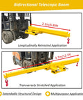 Heavy Duty Bidirectional Forklift Telescopic Boom And Adjustable Mobile Crane Hoist Built Tough From Strong Carbon Steel, 2.1m length.