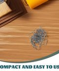 Heavy Duty Steel Welding Staples For Car Bumper And Dash Repair Includes 100 Precision Fasteners on wood surface.
