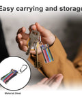 Compact Foldable Hex Key Set With Color Coded Plastic Coated Wrenches For Bike Repair, Bathtub Fixes And Home Handyman Tasks Perfect Portable Multi Function Tool Kit You Can Slam In Your Pocket. Steel foldable hex key set on keyring in hand