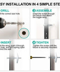 Easy installation instructions for Badass Drywall Anchor Kit With Toggle Bolts And Screws using four simple steps.