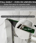 Solid Build Frameless Corner Shower Enclosure Gliding Smooth On Matte Black Rails with 1/4" wall-side adjustment for installation.