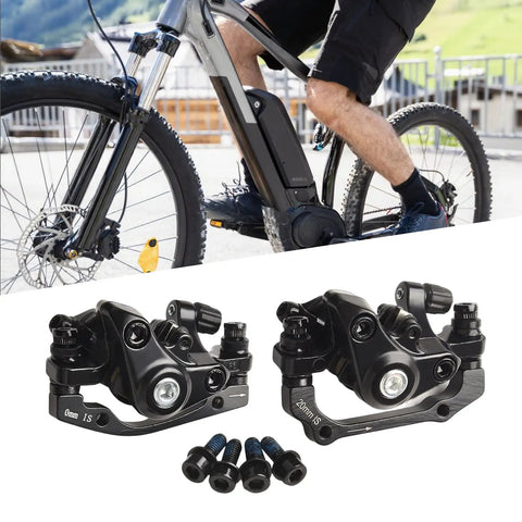 Mechanical Disc Brake Caliper Set For 160mm Rotors Aluminum Alloy Calipers With Metal Pads Front And Rear Compatibility