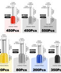Insulated Copper Wire Ferrules Kit With Crimp Connectors And Cord End Terminals Crimp Pins 2100 Pieces For AWG 22 0.4mm2 Up To AWG 10 6.0mm2 Electrical Terminal Kit All In One For Auto Electronics with color-coded sizes