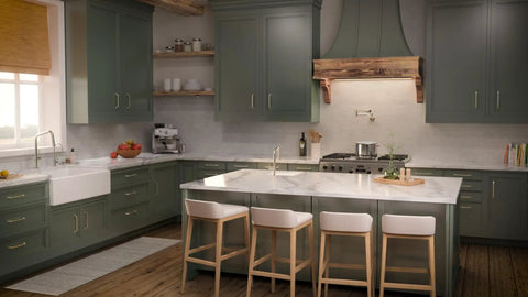 Modern kitchen interior with hansgrohe Talis N Pull Down Kitchen Faucet, Modern, 1.75 GPM, Polished Nickel, 72867831.
