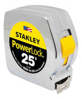 Power Return Tape Measure 25 Ft With Locking Blade That Prevents Creeping, Tru Zero Hook Doubles As Pivot For Circles And Arcs