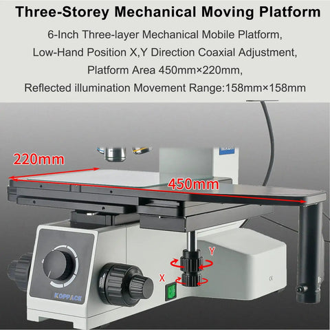 Bright And Dark Field Metallographic Microscope With 4K HD Measurement Camera, 6 Inch Stage, HDMI LAN And USB 3.0 Outputs, Plug And Play Pro Lab Tool For Precise Microstructure Analysis, 450x220mm mechanical stage