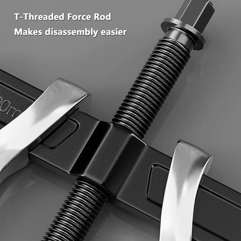 Two Jaw Gear Puller Kit Built Heavy Duty Carbon Steel For Bearing Flywheel Hub Removal Adjustable Depth Quick Setup Pro threaded force rod