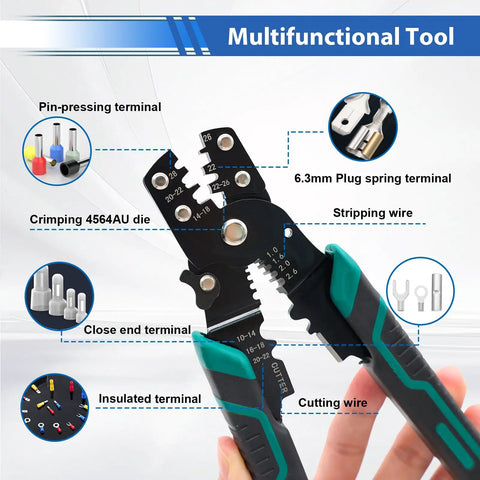 Crimping tool for 100 Pieces Heat Shrink Butt Connectors With Crimping Tool Set 22 10 AWG Waterproof Electrical Wire Connectors For Cars Boats Stereo And Industrial Gear Durable Copper Tubing