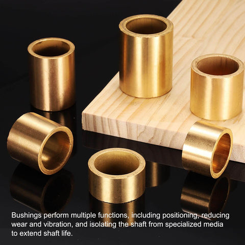 Three Pack Sleeve Bearings With 28Mm Bore 35Mm Outer Diameter And 25Mm Length Self Lubricating Sintered Bronze Bushings shown