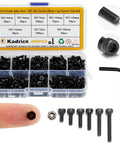 All In One M3 Hardware Kit 400Pcs Button Head Socket Cap Screws Bolts Nuts Set With 1 Hex Wrench, 304 Stainless Steel included