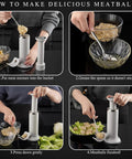 Step-by-step guide using 2 In 1 Vertical Sausage Stuffer And Meatball Maker Kit for home and small business use, manual sausage press.