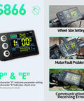 S866 display for 26A Sine Wave Brushless Controller With CS866 Mini Color LCD Display And Throttle For 36V 48V 52V E-Bikes