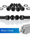 Replacement Allen Head AR Grip Screws Kit With Exterior Tooth Lock Washers In Black Zinc Plated Quarter Inch Twenty Eight UNF Seven Eighths Inch Fine Thread 18-8 Stainless Steel Includes Hex Wrench Four Sets