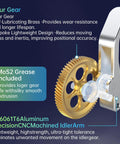 Panda Claw Extruder Brass Gear Upgrade for Bambu Lab A1 and A1 Mini Beefed Up Hardcore RNC Nano Coated Hardened Gear for Smooth Filament Drive Low Slip Fiber Ready Faster and More Precise Extrusion Longer Gear Life, brass spur gear and aluminum idler arm