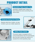 No Sweat Semi Automatic Round Bottle Labeler High Speed Applicator for Cylindrical Containers Adjustable paper supply tray and swing arm design.
