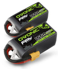 4S 14.8V 1550mAh 100C LiPo Battery With XT60 Connector For RC FPV Racing Drones Quads 2 Pack Soft Case Durable Build