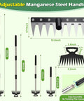 60 Inch Weeder With Long Handle Two In One Weed Puller And Rake with adjustable manganese steel handle and comfort grip