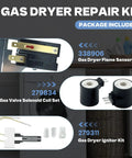 Rock Solid Upgraded Gas Dryer Igniter Kit Replacement For Easy Diy Fixes Hella Durable Ceramic Heating Element parts including flame sensor and coil set.