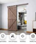 Six Foot Top Mount Stainless Steel Sliding Barn Door Hardware Track Kit For 30 To 36 Inch Wide Single Doors installed
