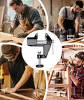 Cool Mini Table Vise With Adjustable Clamp Jaw For Secure Carving Woodworking And Detail Assembly Projects At Home Or Work in use.