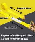 Badass Heavy Duty 8 Pack E Track Ratchet Straps 2 Inch By 20 Foot Cargo Tie Downs rated for 1500 pounds featuring a bright yellow strap.