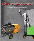 Heavy Duty Fully Automatic Cement Rendering Machine And Wall Polisher For Smooth Operator Grade Plaster Work On Residential Walls And Commercial Jobsites Zero Sweat shown in construction setting with dual units.